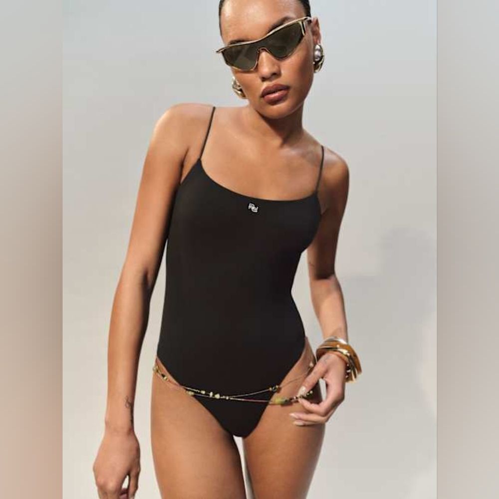 Nwt Reformation Palma One Piece Swimsuit In Black - Size L